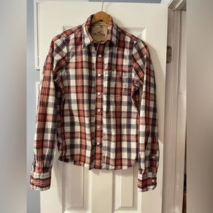 Mens Small Hollister Co casual button down long sleeve shirt beach surf